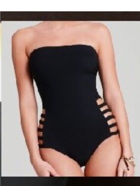 Lisa Curran Black Strappy One-Piece Swimsuit